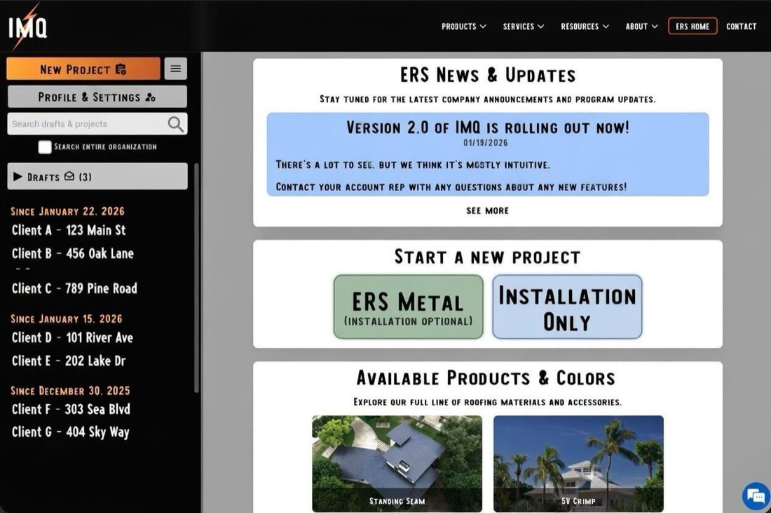 Instant Metal Quote dashboard