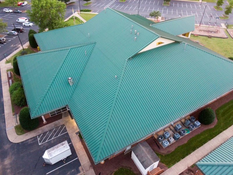 Green PVDF standing seam metal roof