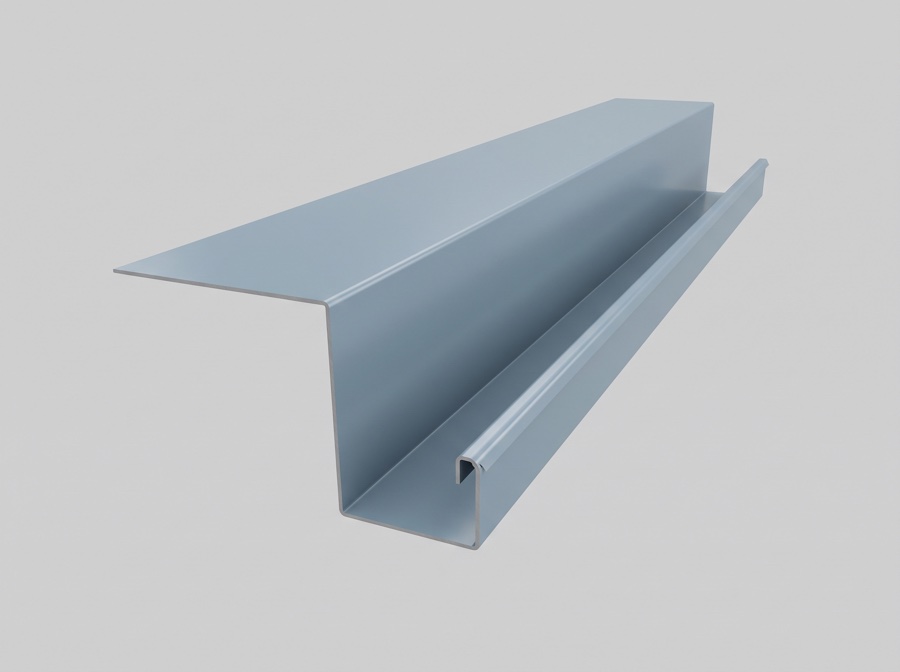 J-channel metal roof trim profile